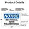 Signmission Mechanical Room No Admittance OSHA Notice Sign, Aluminum, 24in W x 18in L, 2PK OS-2PACK-NS-A-1824-L-14174 - alternate 8